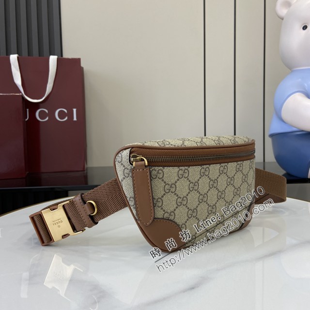 Gucci專櫃古馳最新款Emblem男士旅行系列斜挎包腰包 jh2577型號：821165